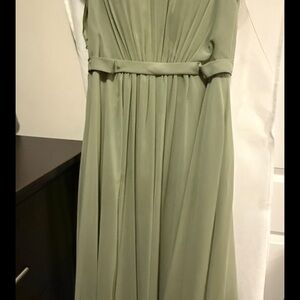 Azazie pistachio chiffon bridesmaid dress